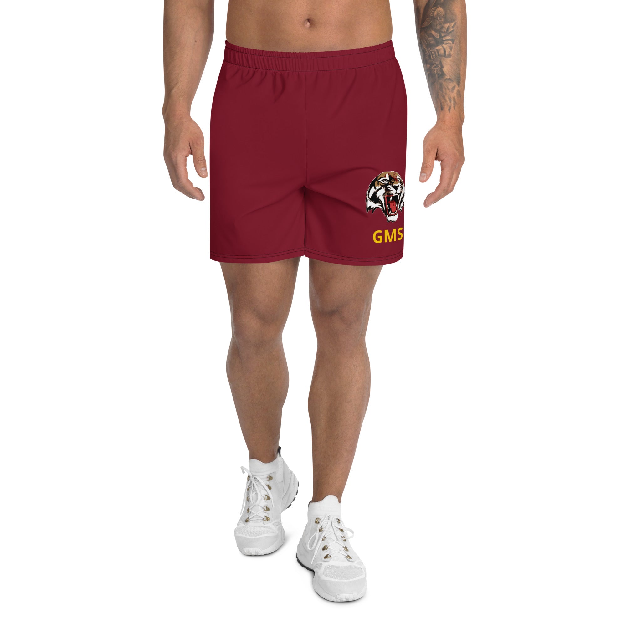 GMS Logo Athletic Shorts- Burgundy