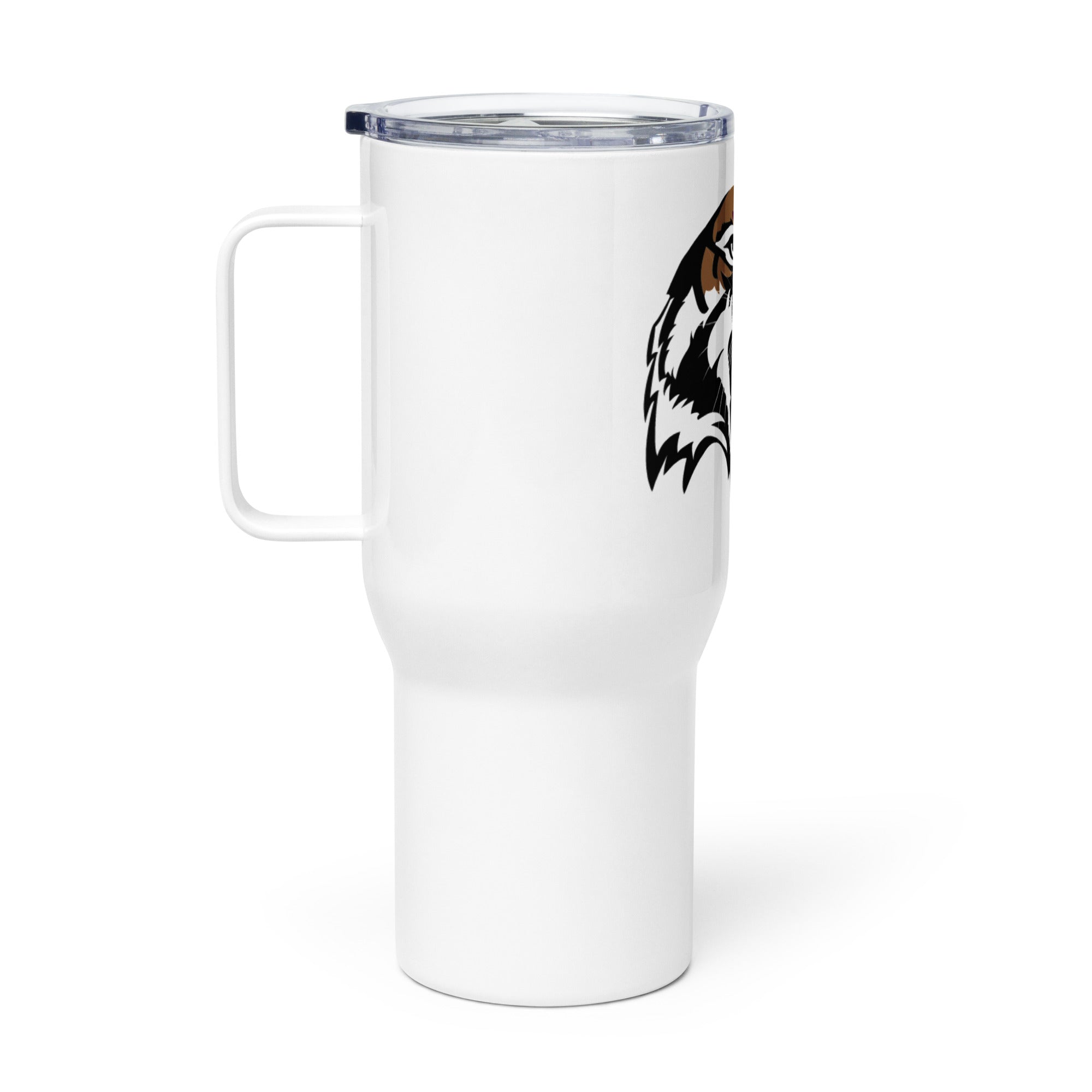 Travel mug with a handle