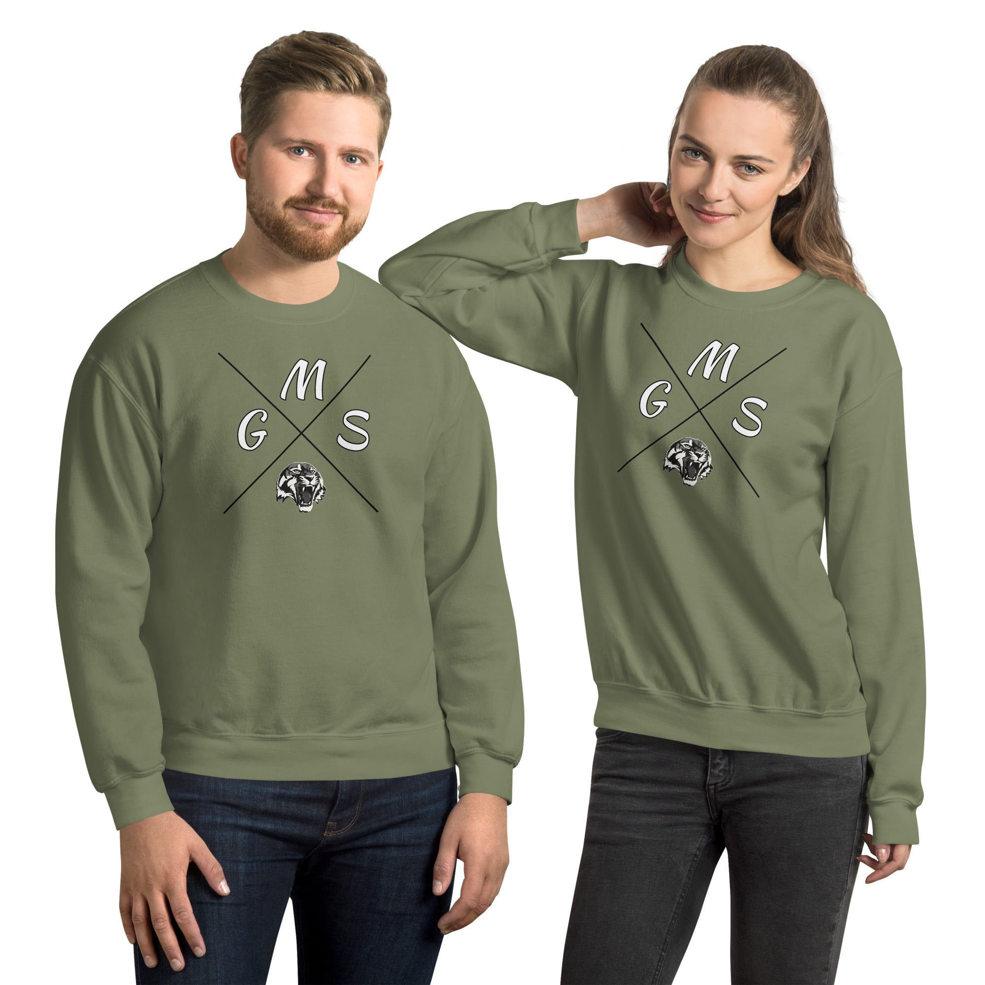 GMS Black and White Cross Unisex Sweatshirt