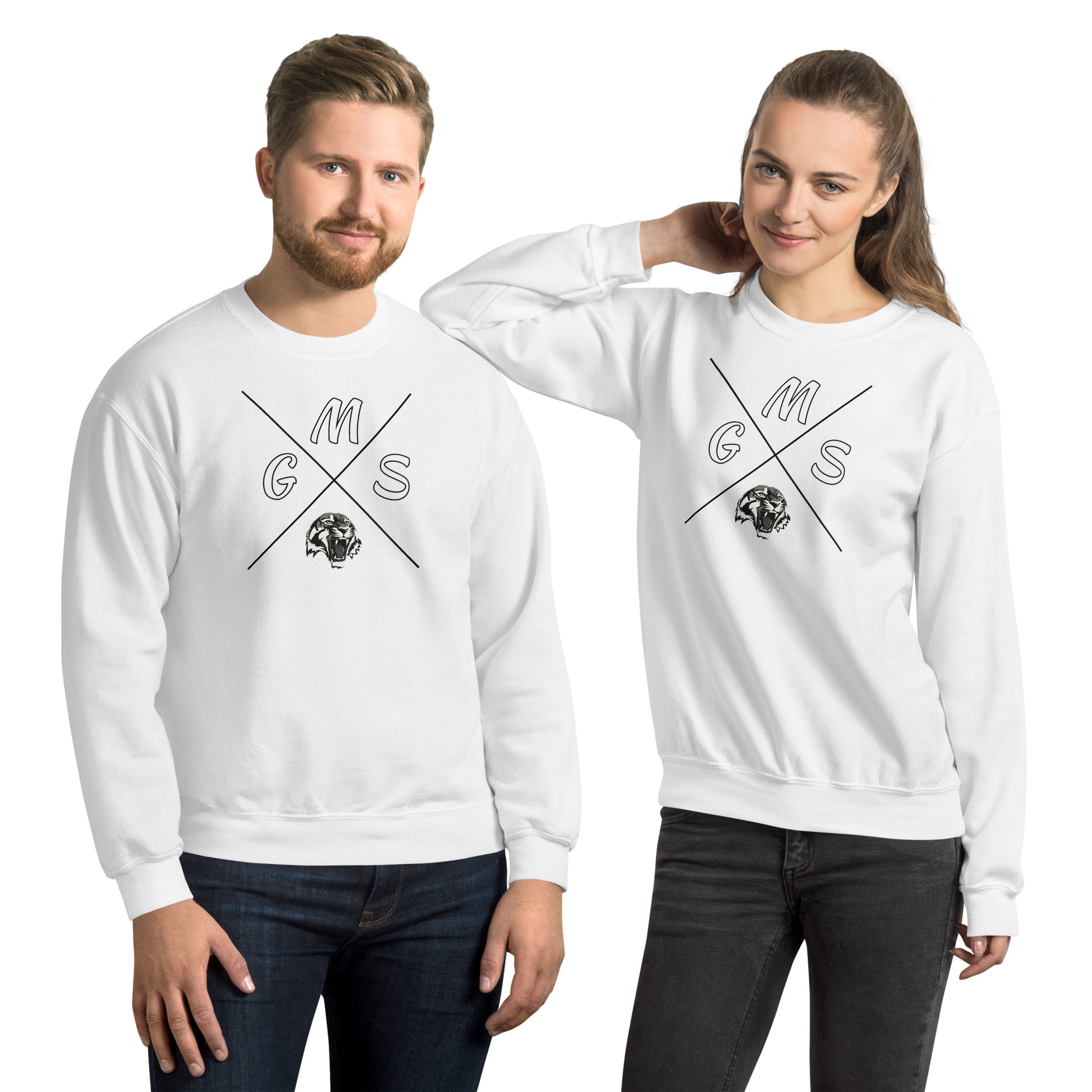 GMS Black and White Cross Unisex Sweatshirt