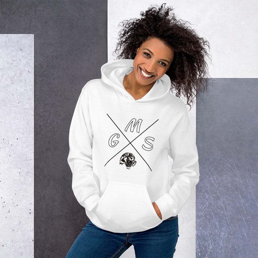 GMS Black and White Cross Unisex Hoodie