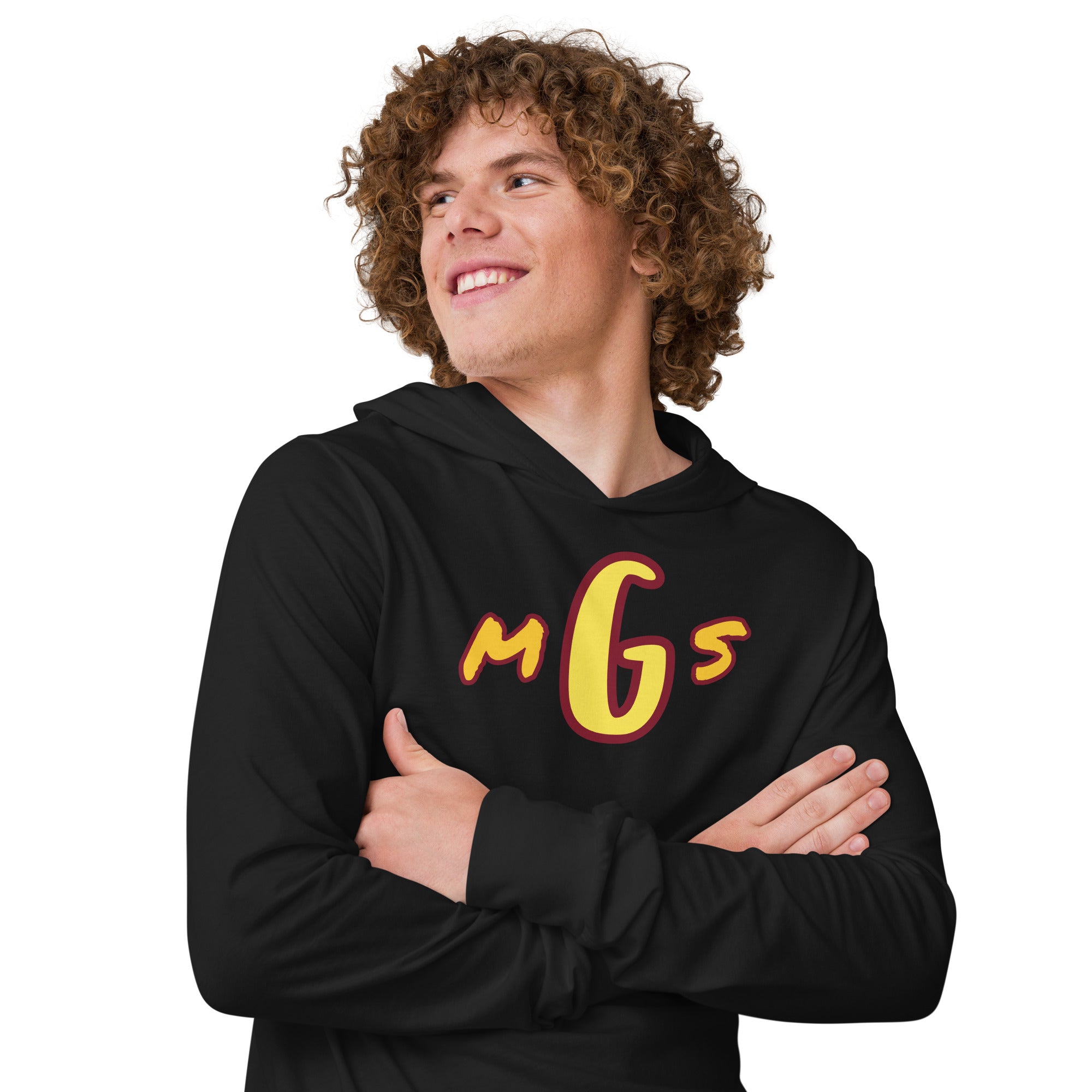 GMS lettering Hooded long-sleeve tee