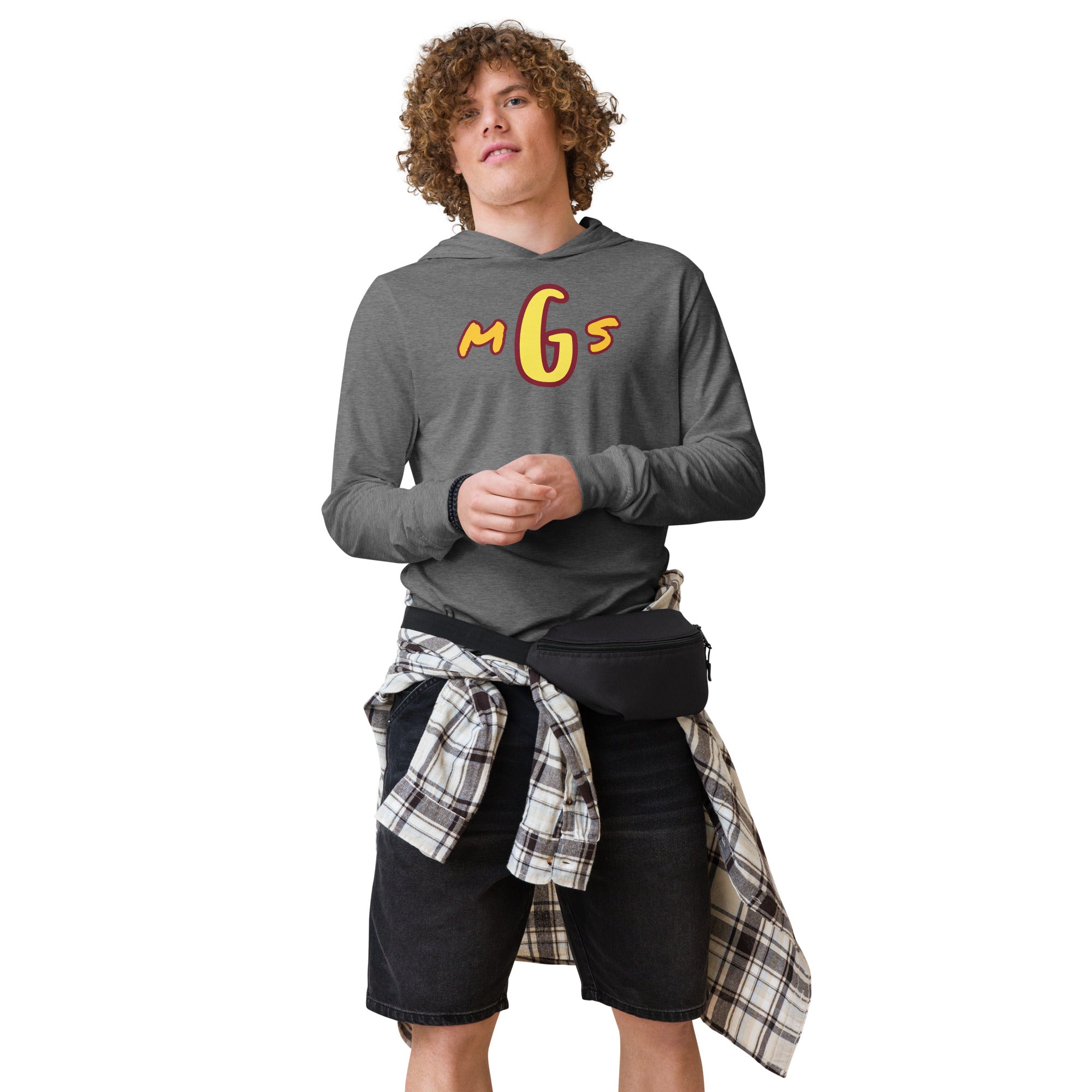 GMS lettering Hooded long-sleeve tee