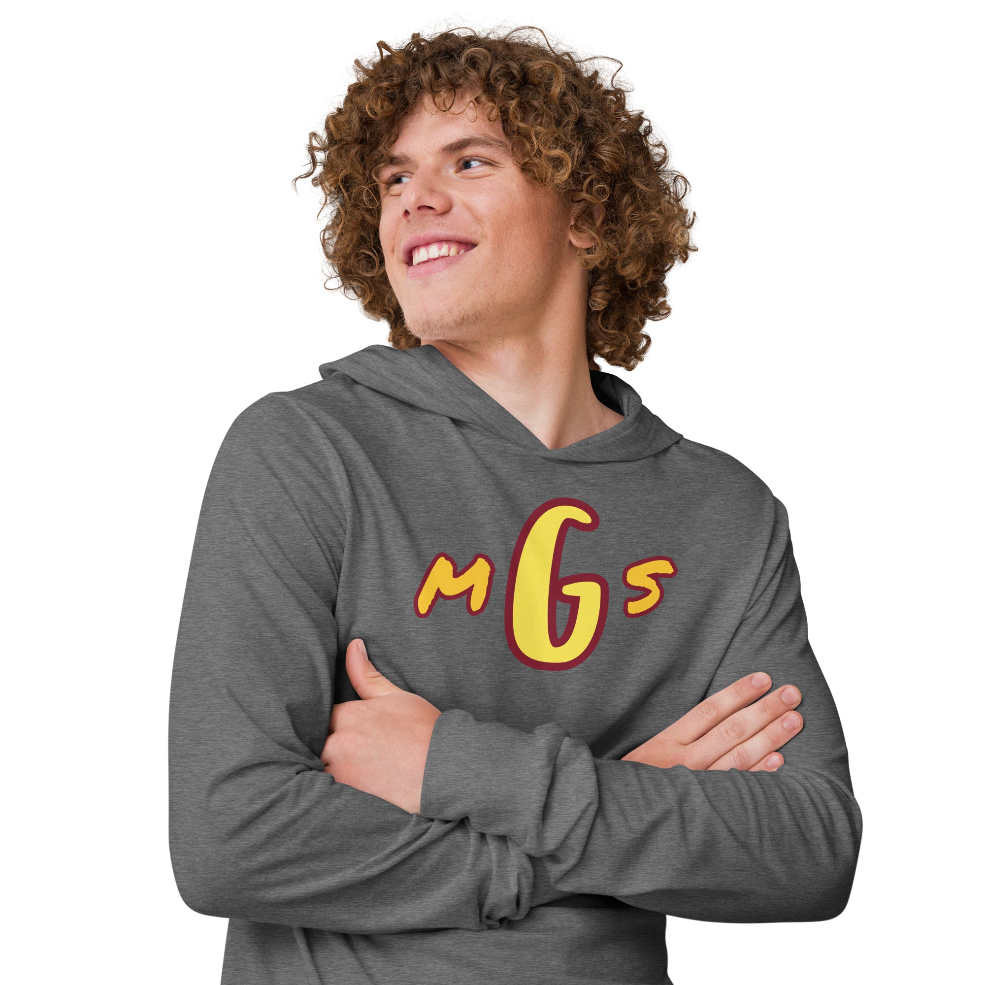 GMS lettering Hooded long-sleeve tee