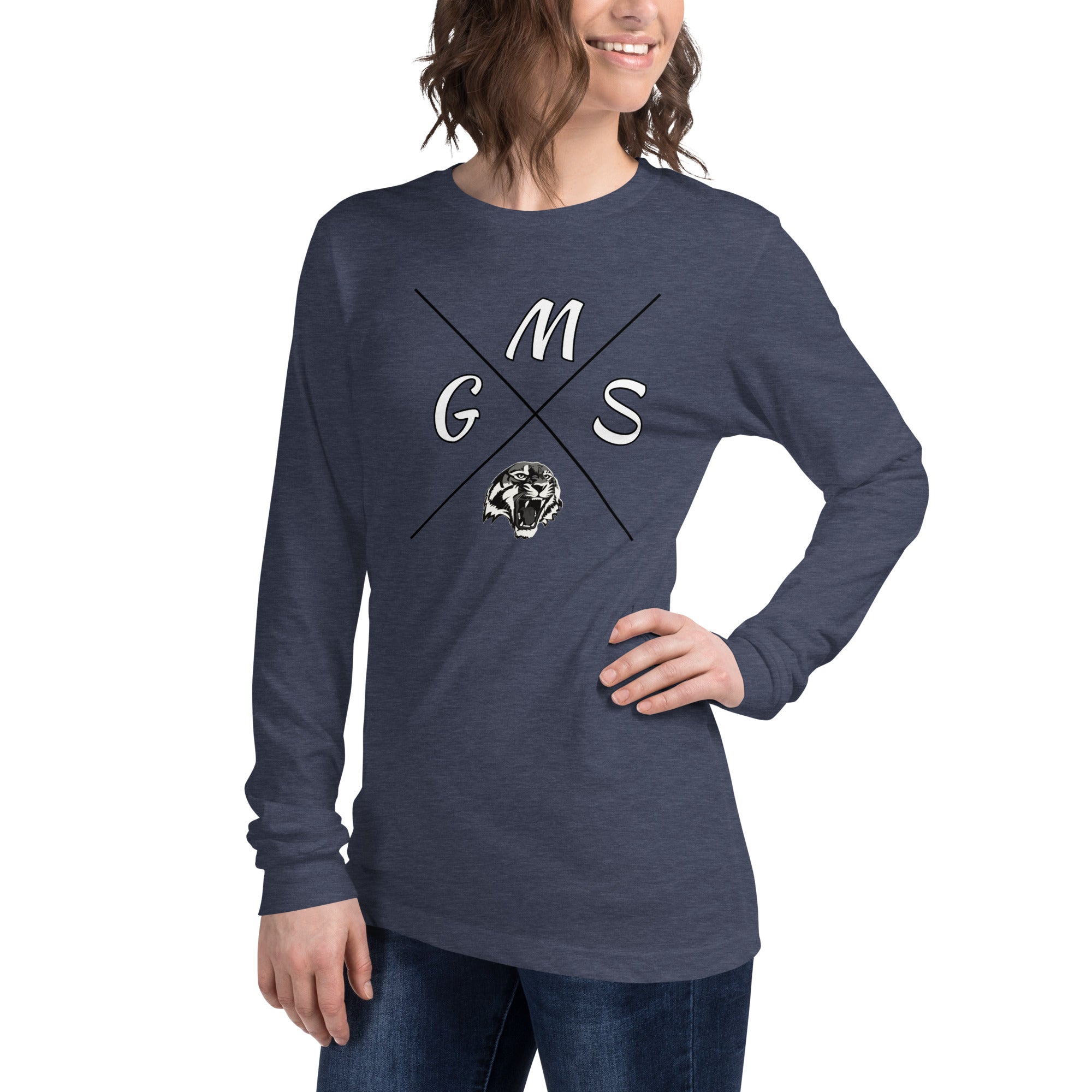 GMS Black and White Cross Unisex Long Sleeve Tee