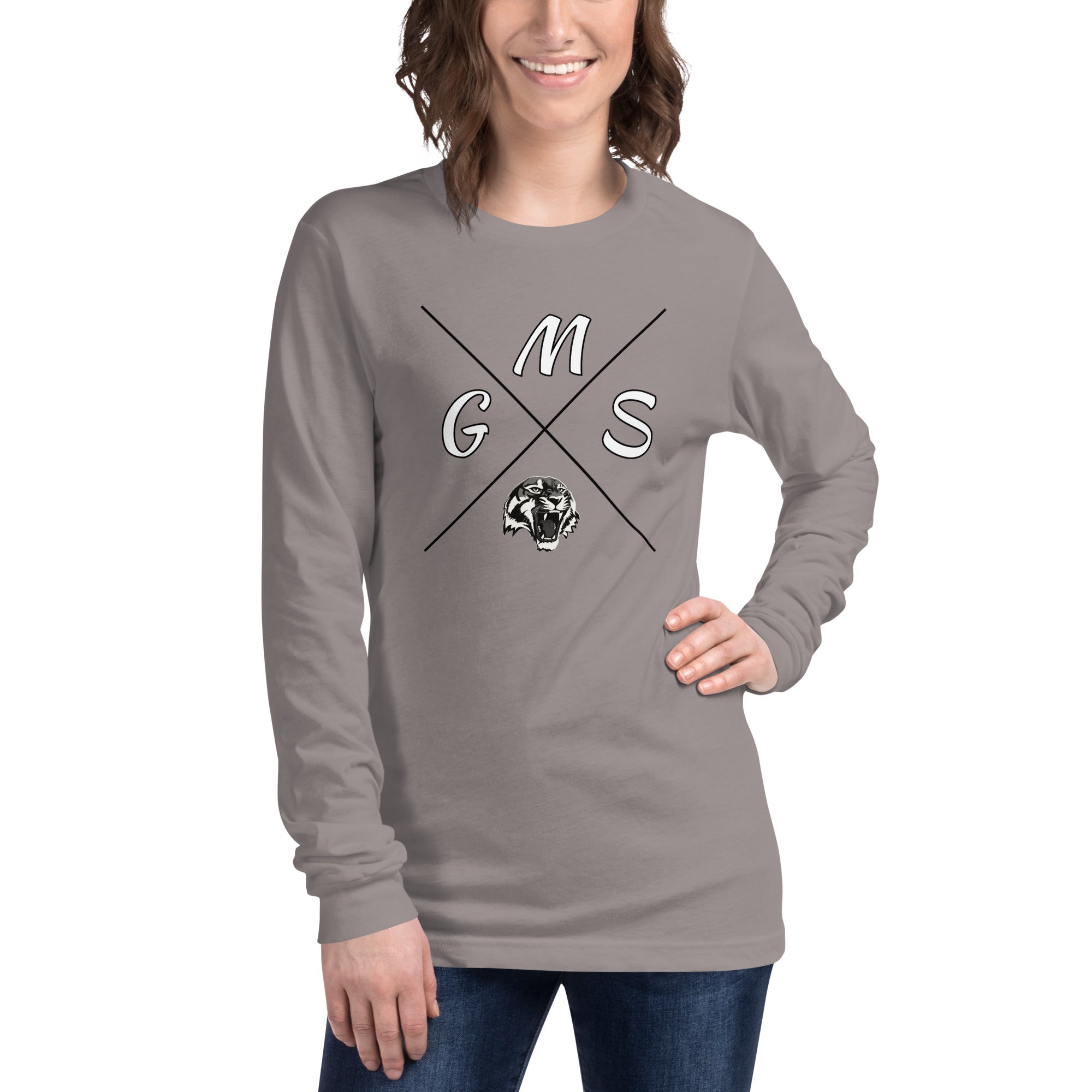 GMS Black and White Cross Unisex Long Sleeve Tee